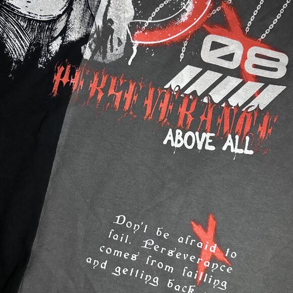 Paper Plane 🧠 “Perseverance Above All” Split Graphic Tee – Size M - Picture 5 of 7